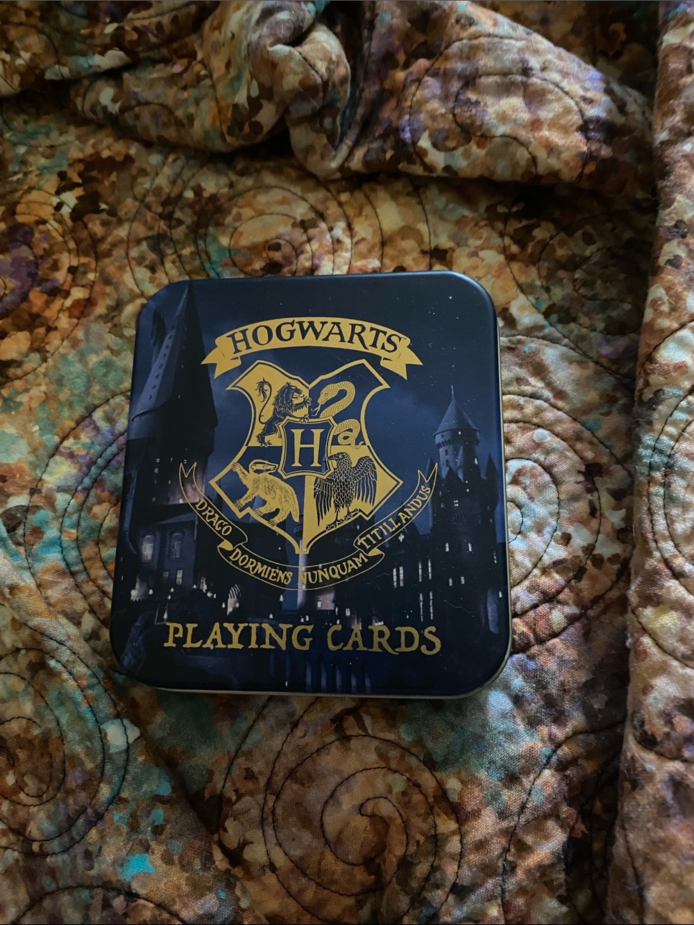 Hogwarts Gold Crest Playing Cards - Blue and Gold Tin